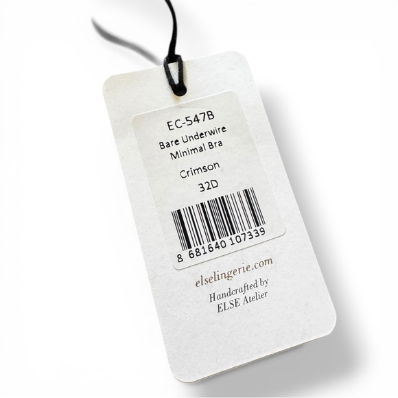 NWT Else Lingerie Bare Minimal Mesh Semi Sheer Underwire Bra | Crimson 32D - Picture 12 of 14